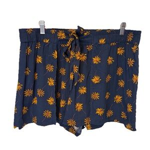 Madewell Shorts Pull-On Tie Fresh Daisies Floral Print Lightweight Women Sz XL